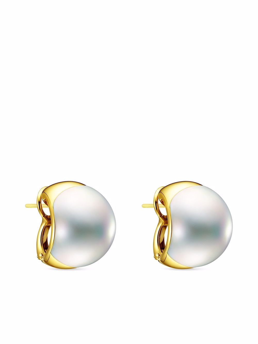 TASAKI 18K黄金 Collection Line Liquid Sculpture 珍珠耳环 - 金色