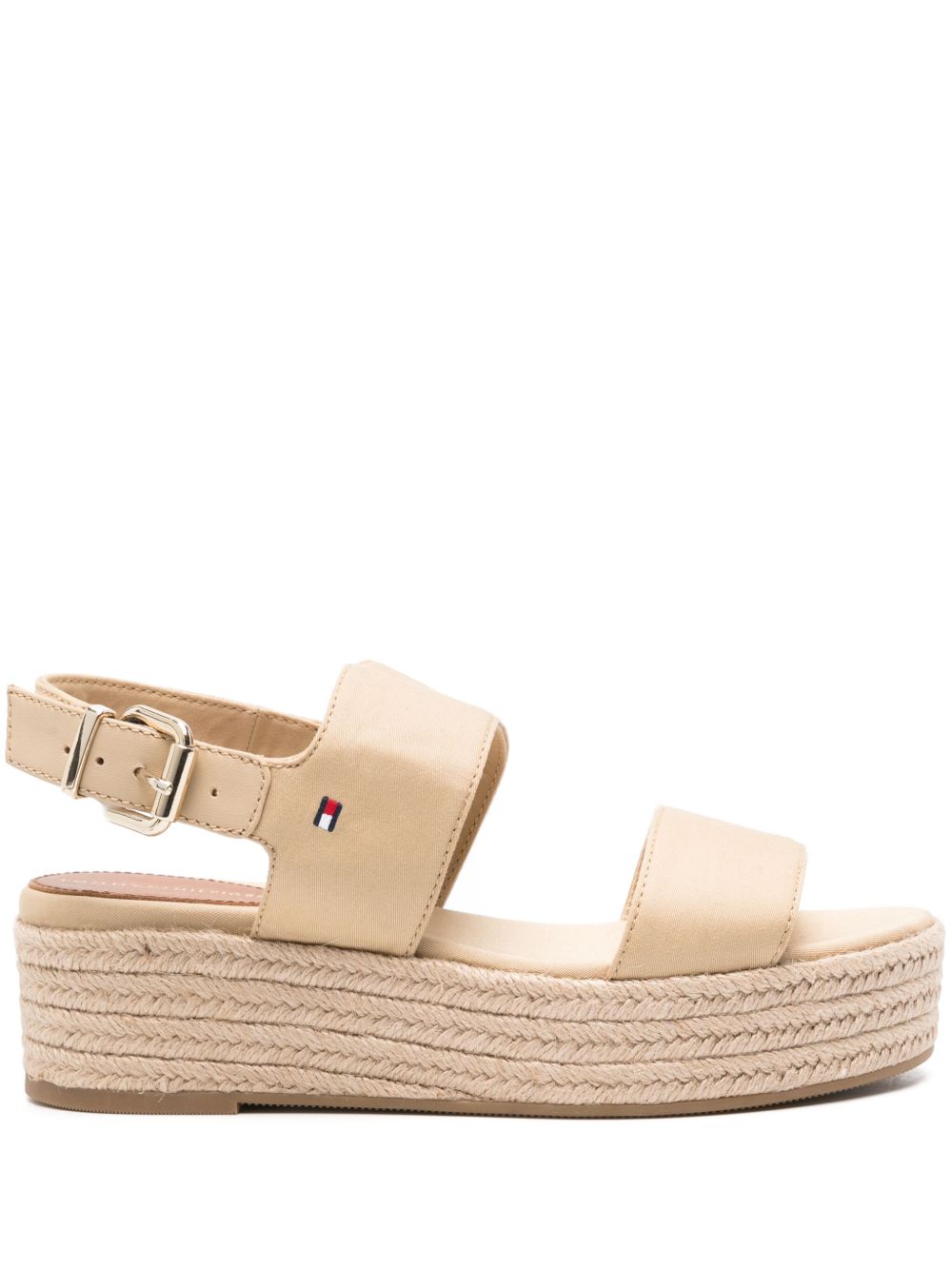 Tommy Hilfiger 编织低坡跟凉鞋 - 中性色