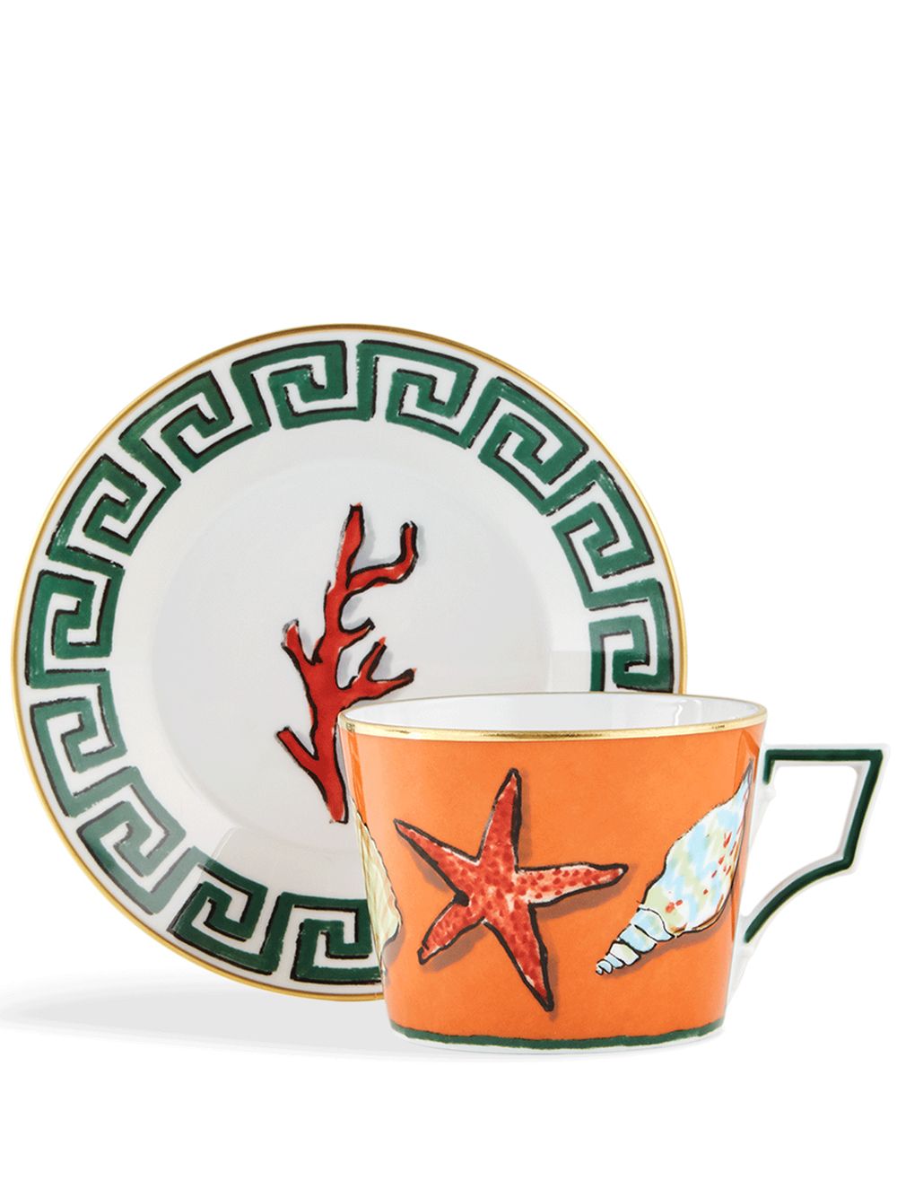 GINORI 1735 Il Viaggio di Nettuno 茶杯盘套装 - 橘色