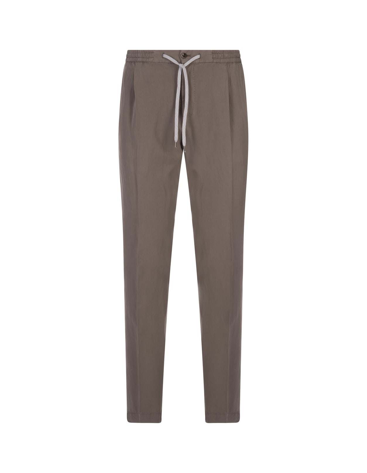PT Torino Mud Linen Blend Soft Fit Trousers