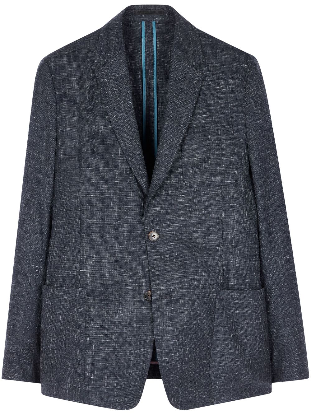 Paul Smith 混色针织无衬里西装夹克 - 蓝色