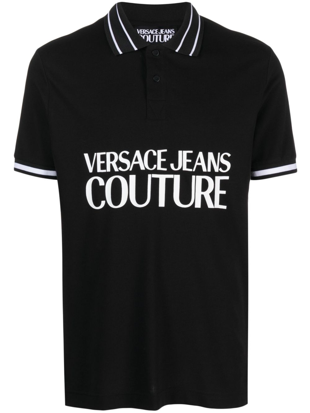 Versace Jeans Couture logo印花polo衫 - 黑色