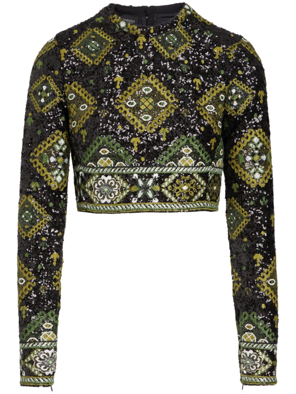 Giambattista Valli 亮片缀饰短款上衣 - 黑色