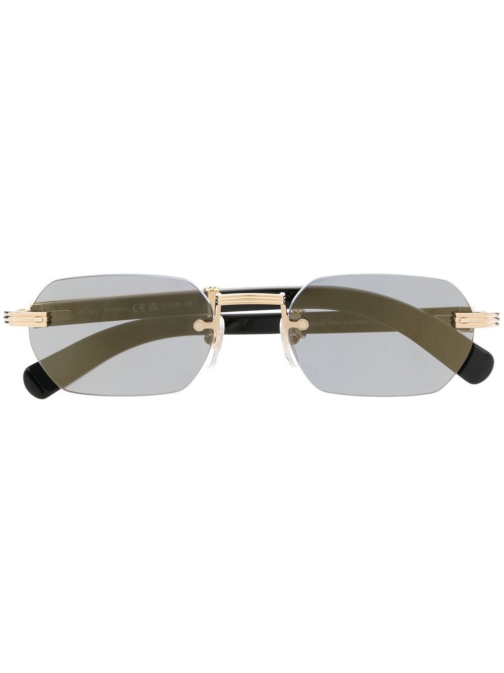 Cartier Eyewear 有色镜片几何镜框太阳眼镜 - 金色
