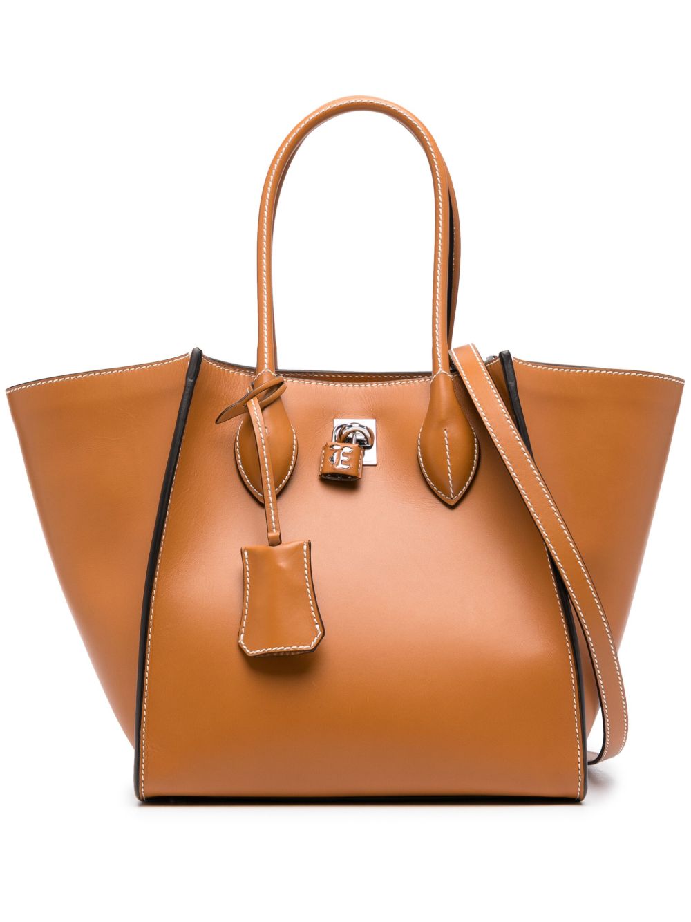 Ermanno Scervino Maggie 皮质托特包 - 褐色