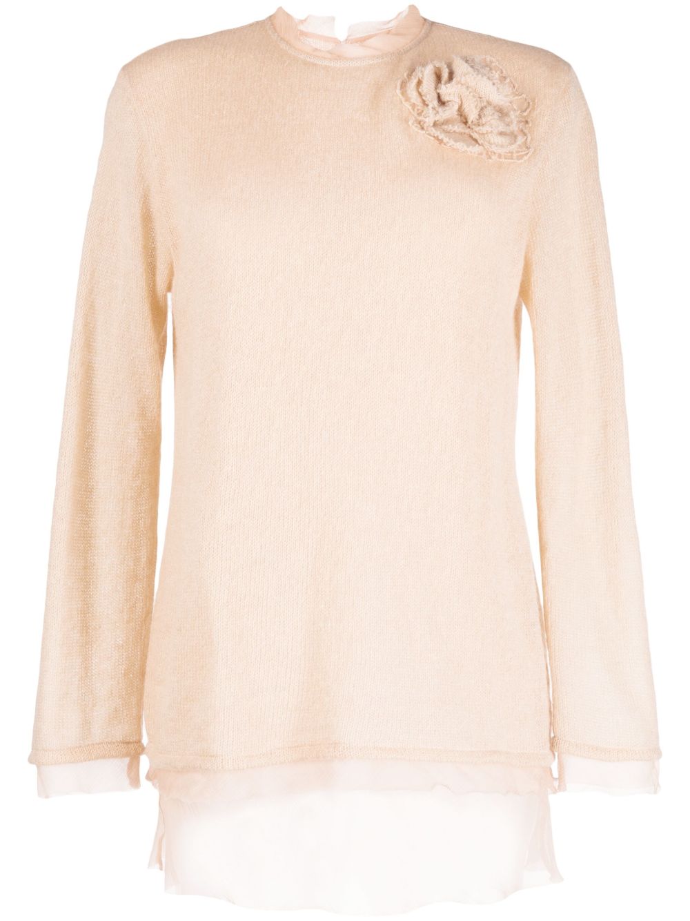 Ermanno Scervino 花卉图案真丝毛衣 - 中性色