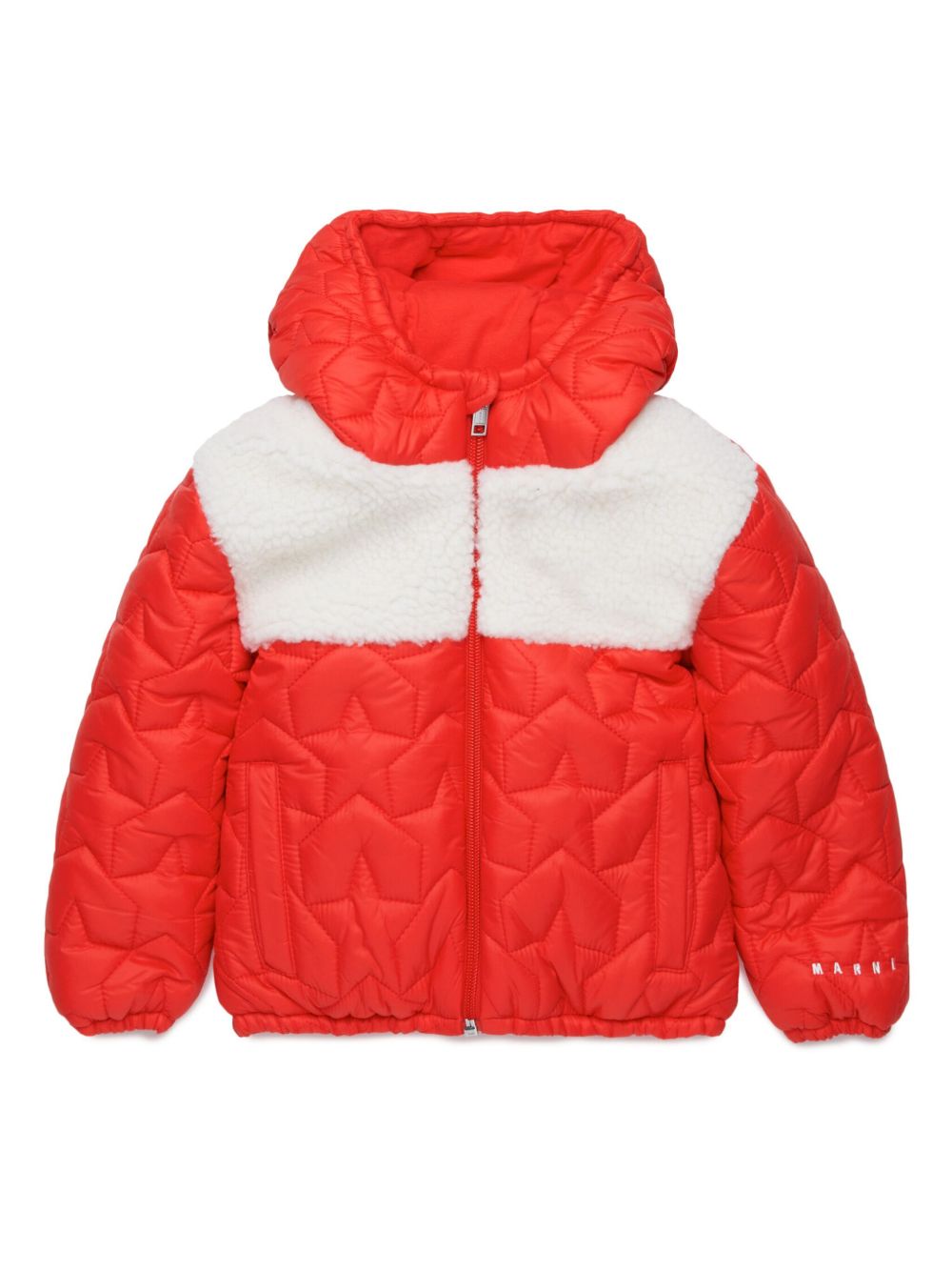 Marni Kids 星星绗缝填充夹克 - 红色