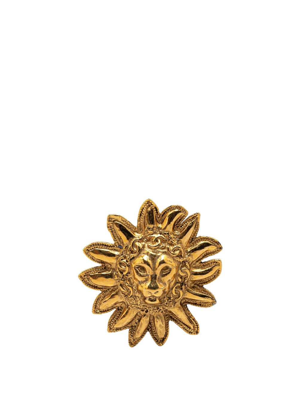 CHANEL Pre-Owned 镀金 Lion Pin 胸针（1900年代典藏款） - 金色