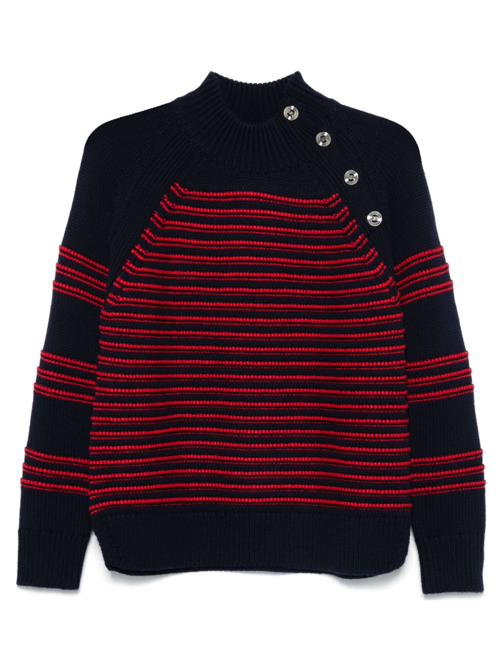 Sonia Rykiel 凸纹针织条纹毛衣 - 蓝色