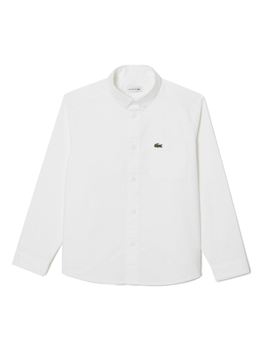 Lacoste Kids logo贴花长袖衬衫 - 白色