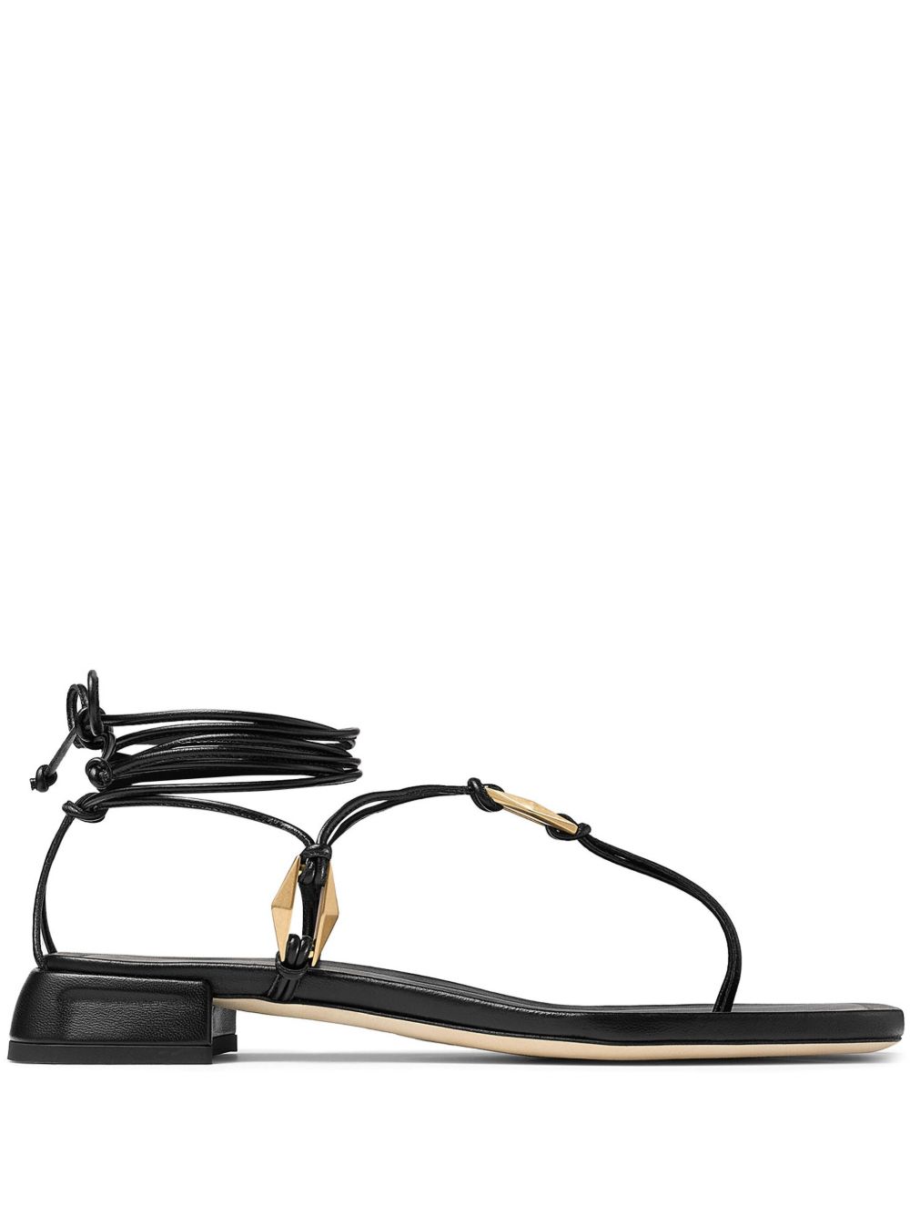 Jimmy Choo Onyxia 皮质凉鞋 - 黑色