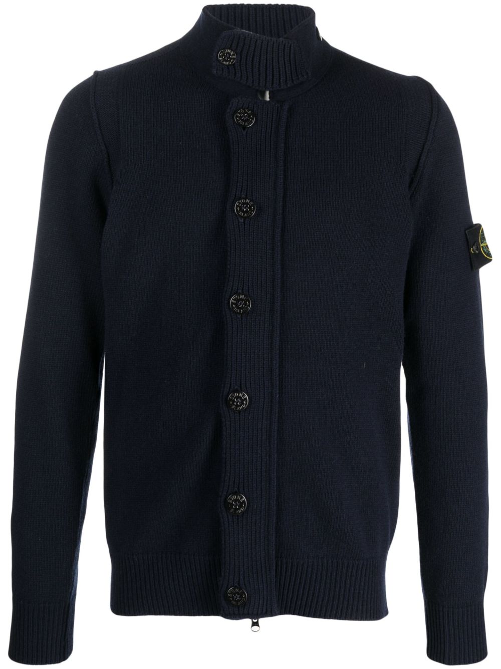 Stone Island 罗盘图案针织开衫 - 蓝色