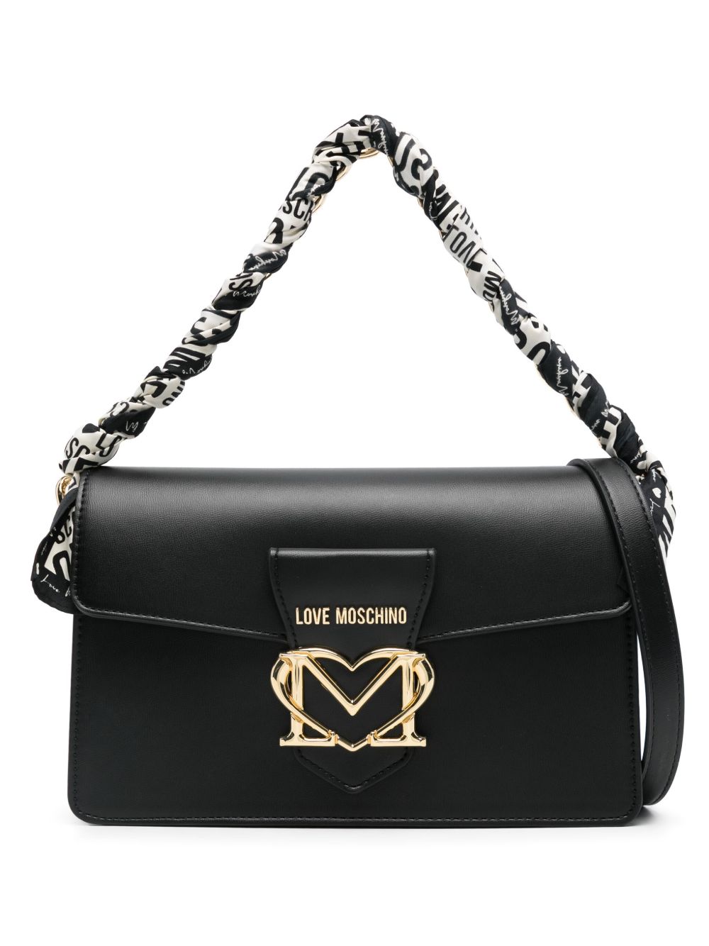 Love Moschino logo字母单肩包 - 黑色