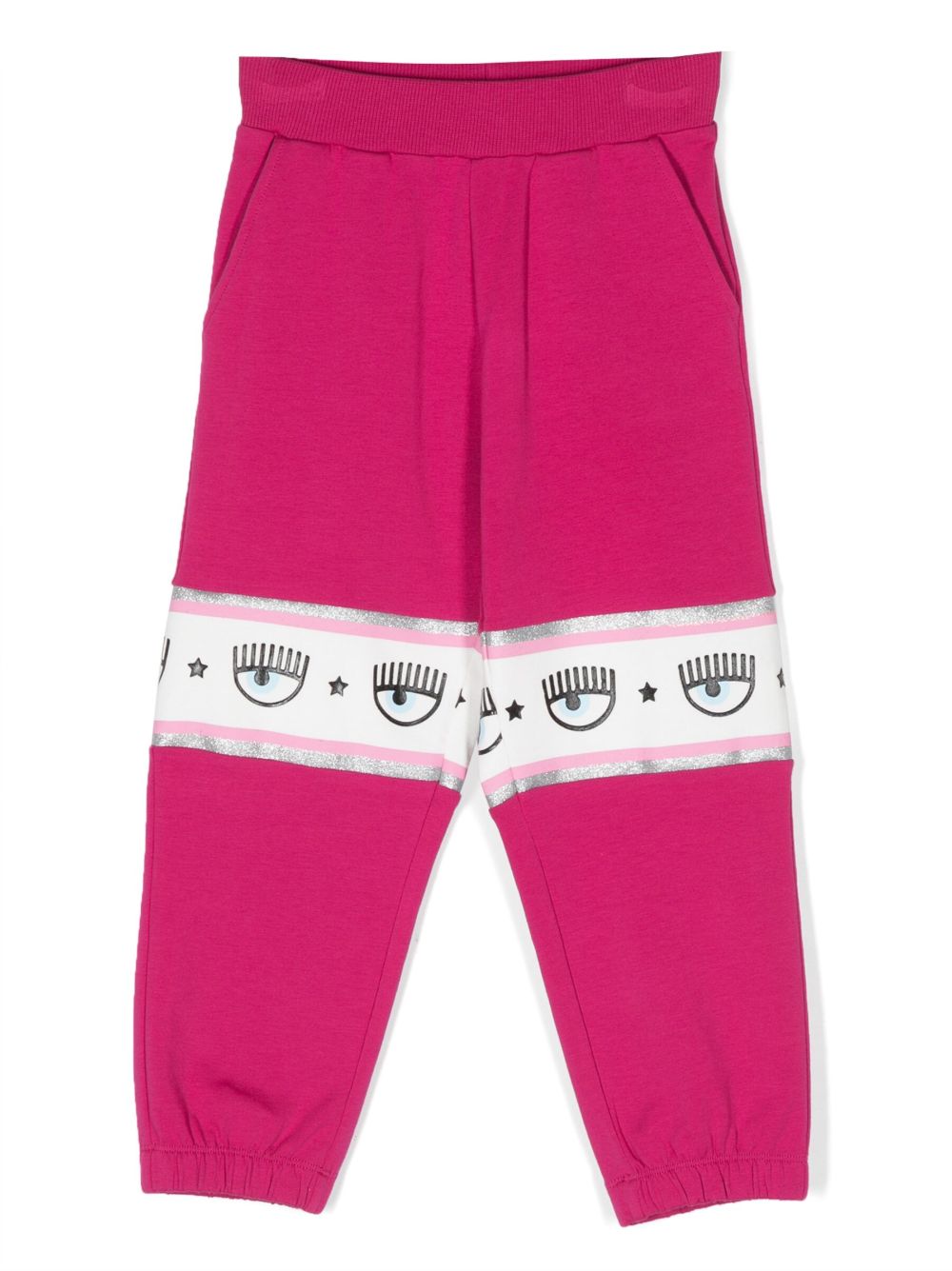 Chiara Ferragni Kids logo印花细节运动裤 - 粉色
