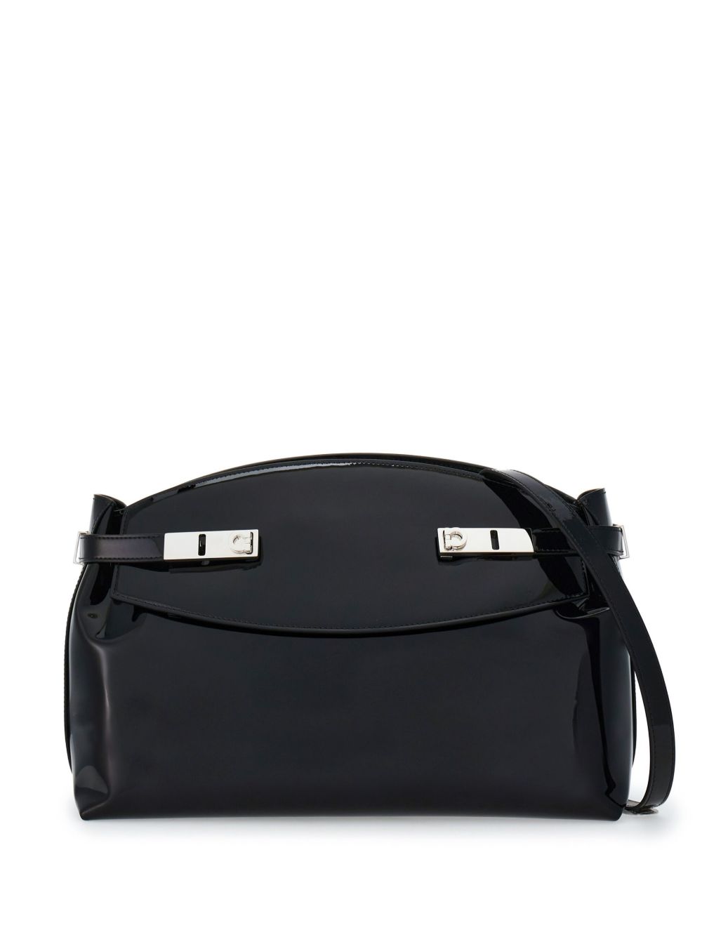 Ferragamo Large Pouch 皮质手拿包 - 黑色