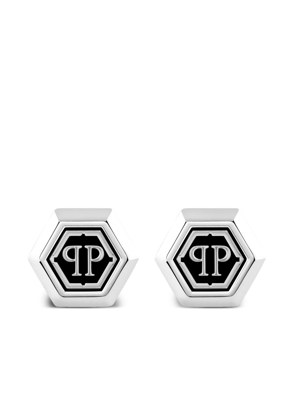 Philipp Plein Hexagon-PP 袖扣 - 银色