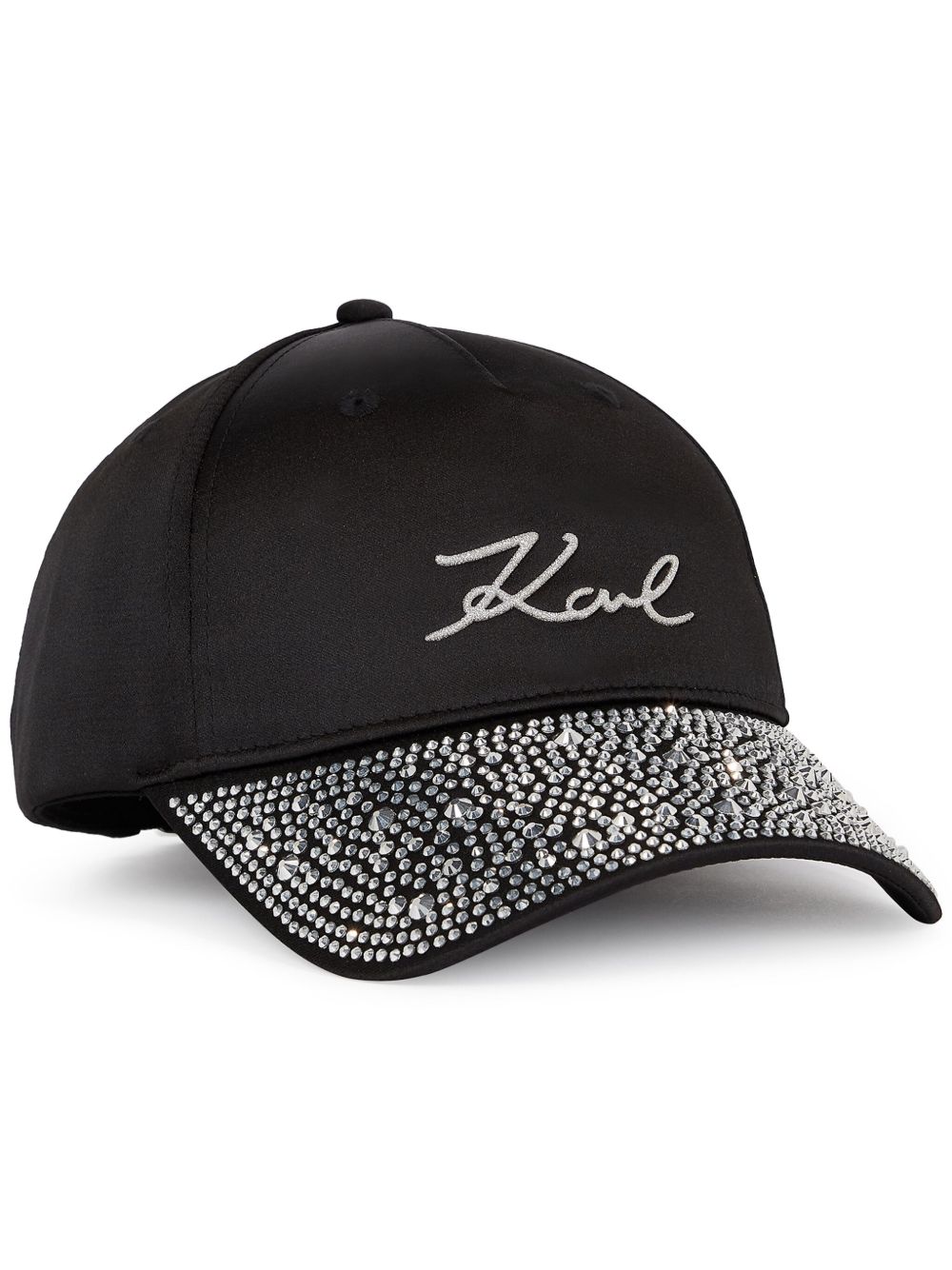 Karl Lagerfeld Signature 水钻缀饰遮阳帽 - 黑色