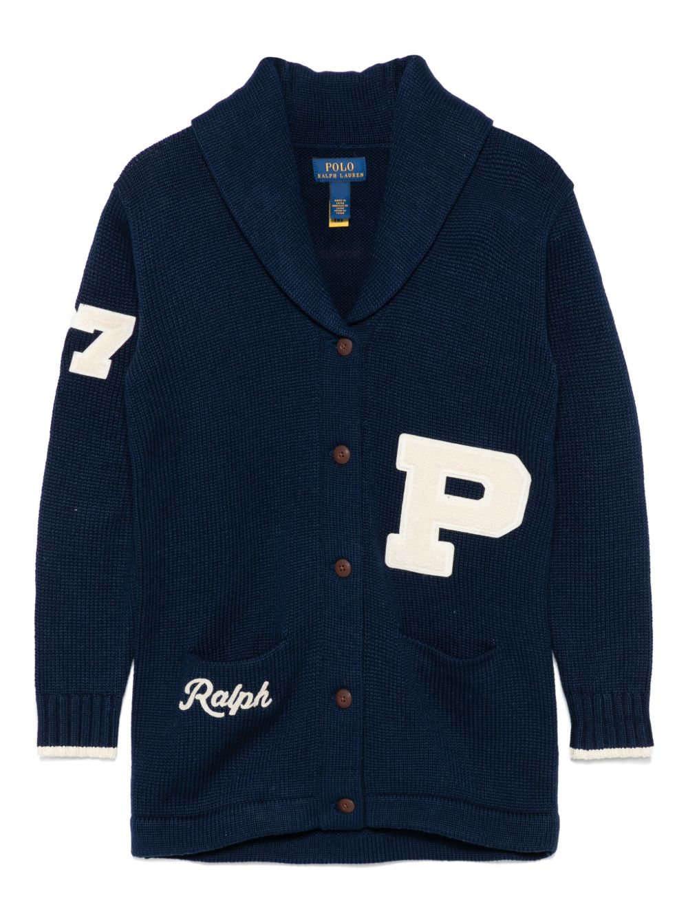 POLO RALPH LAUREN KIDS 标贴开衫 - 蓝色