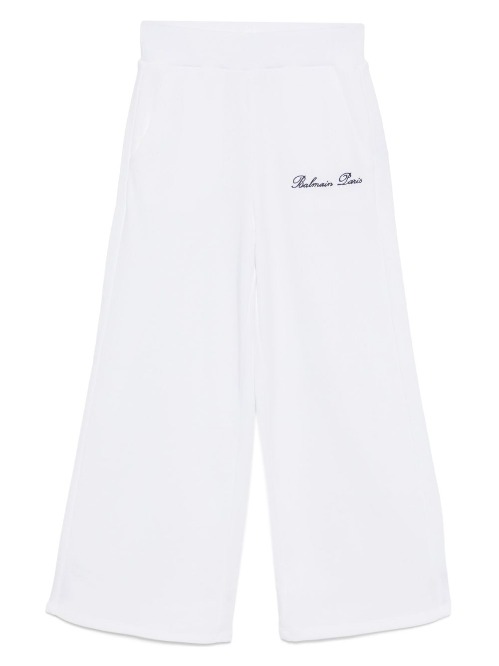 Balmain Kids logo印花棉长裤 - 白色