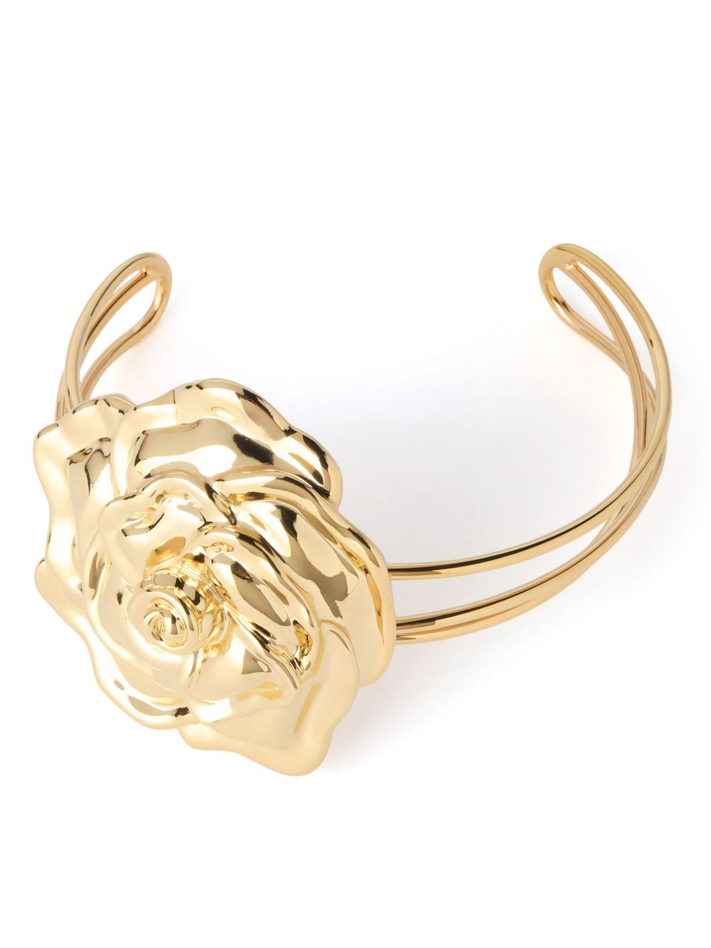 Nina Ricci 玫瑰项圈式项链 - 金色