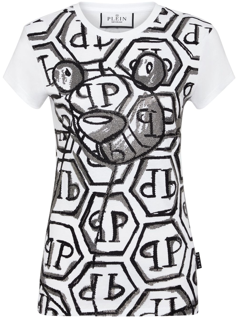 Philipp Plein Teddy Bear 缀饰T恤 - 白色