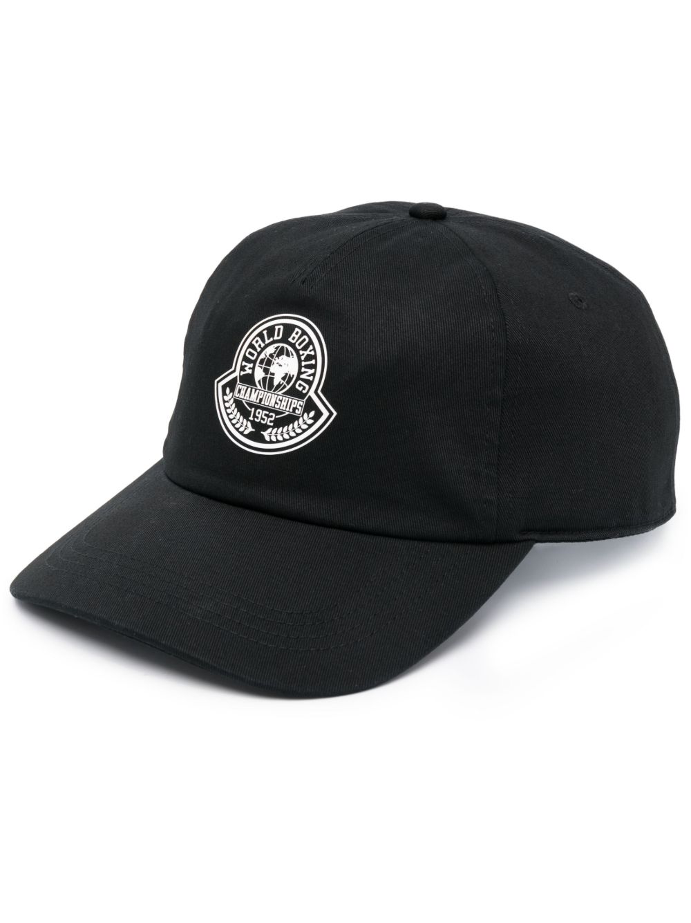 Moncler logo印花棉棒球帽 - 黑色
