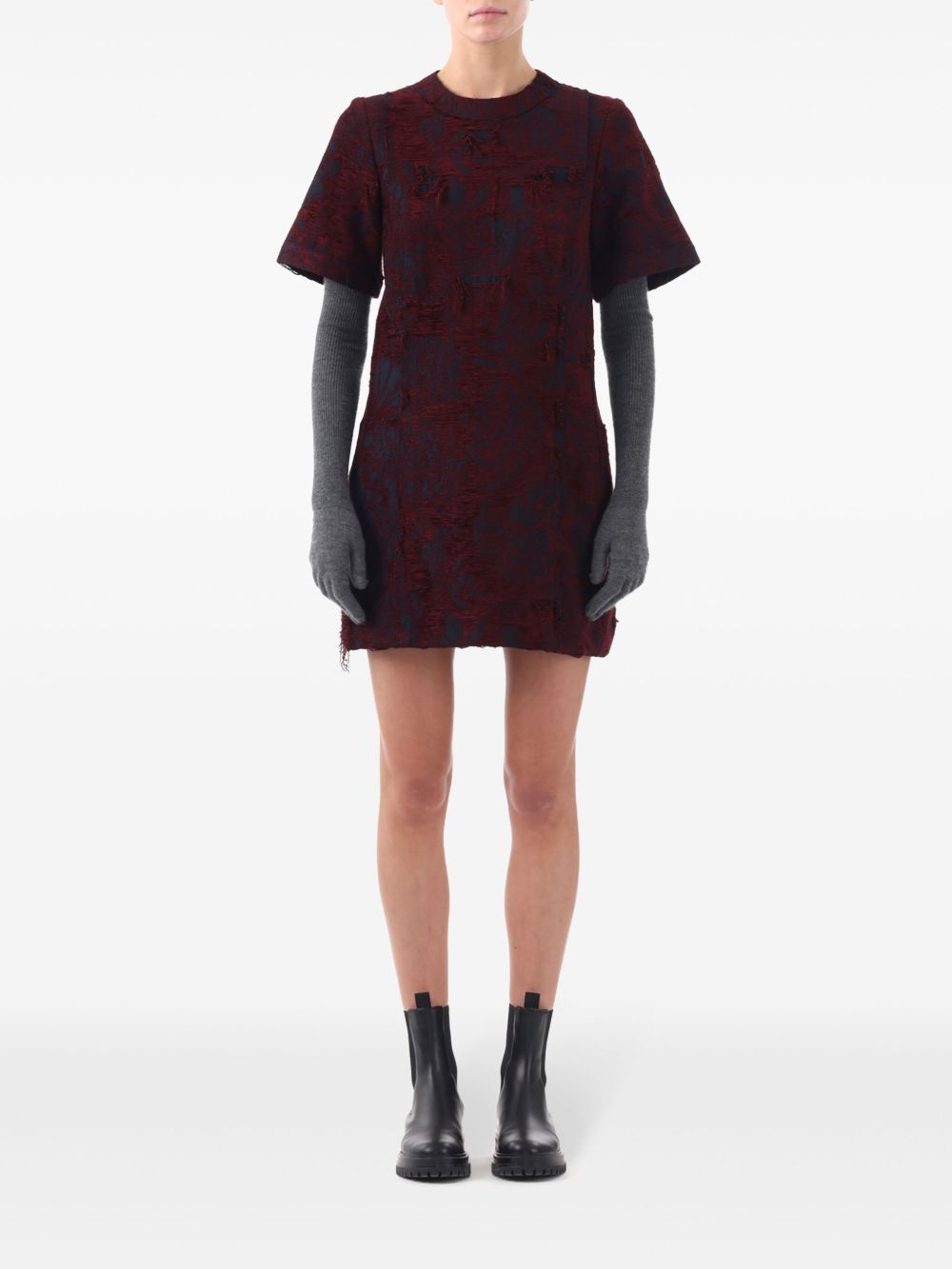 Jason Wu Collection 提花迷你连衣裙 - 红色