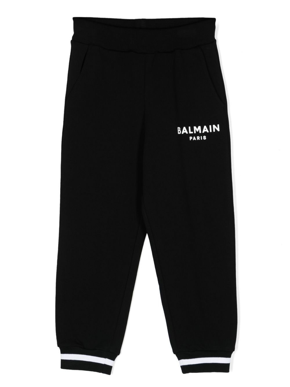 Balmain Kids 中腰棉运动裤 - 黑色