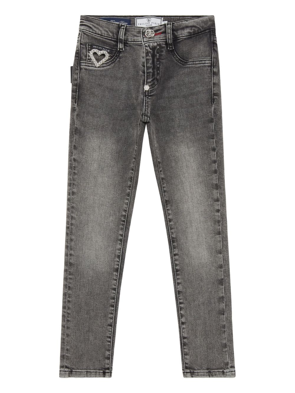 Philipp Plein Junior Heart 牛仔裤 - 灰色
