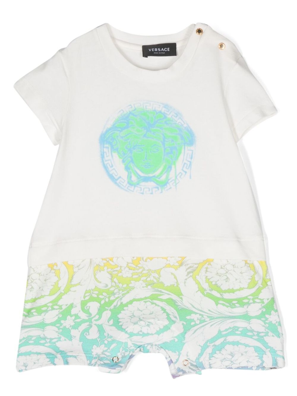 Versace Kids Medusa 印花连体衣 - 白色