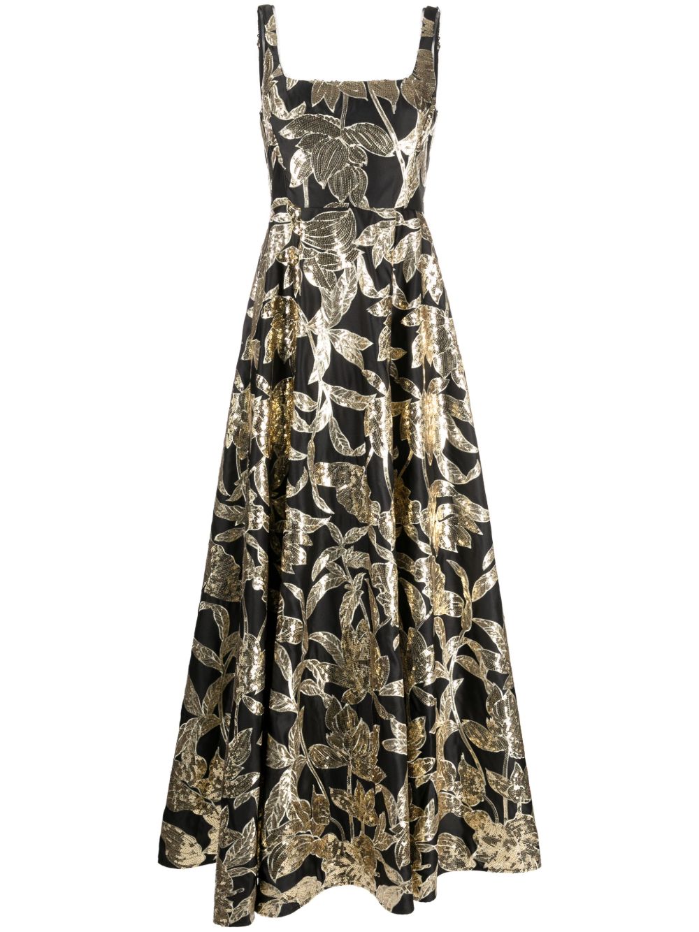 Marchesa Notte Lotus 亮片缀饰礼服 - 黑色