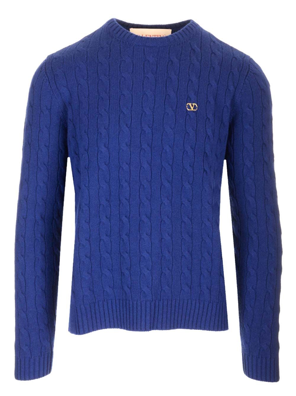 Valentino Garavani绞花针织VLogo细节毛衣