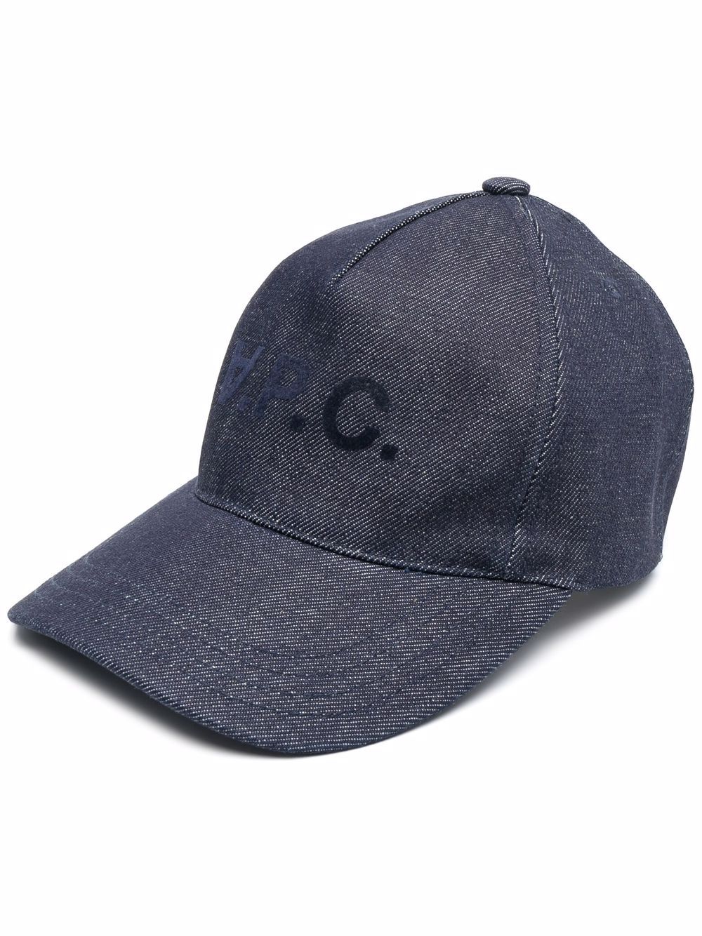 A.P.C. logo印花牛仔棒球帽 - 蓝色