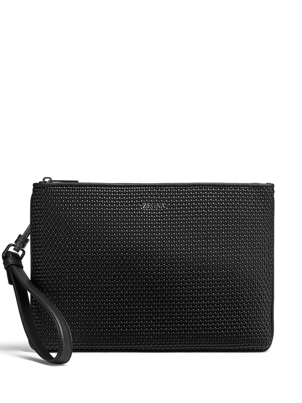 Zegna Pelletessuta™ 平拉链小袋 - 黑色