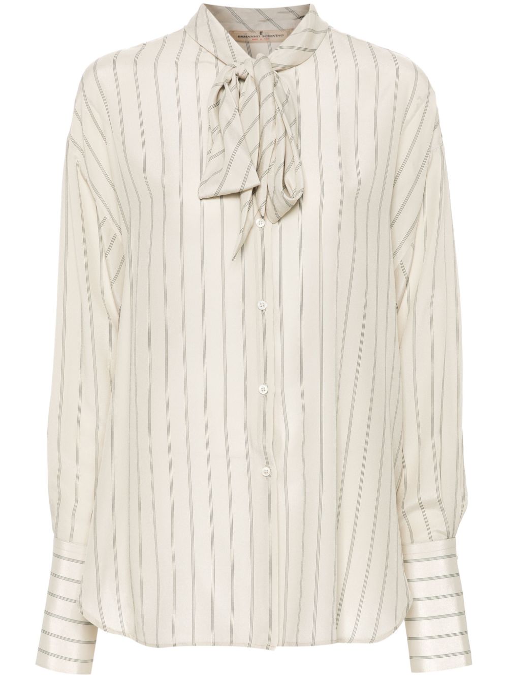Ermanno Scervino 条纹蝴蝶结领衬衫 - 中性色