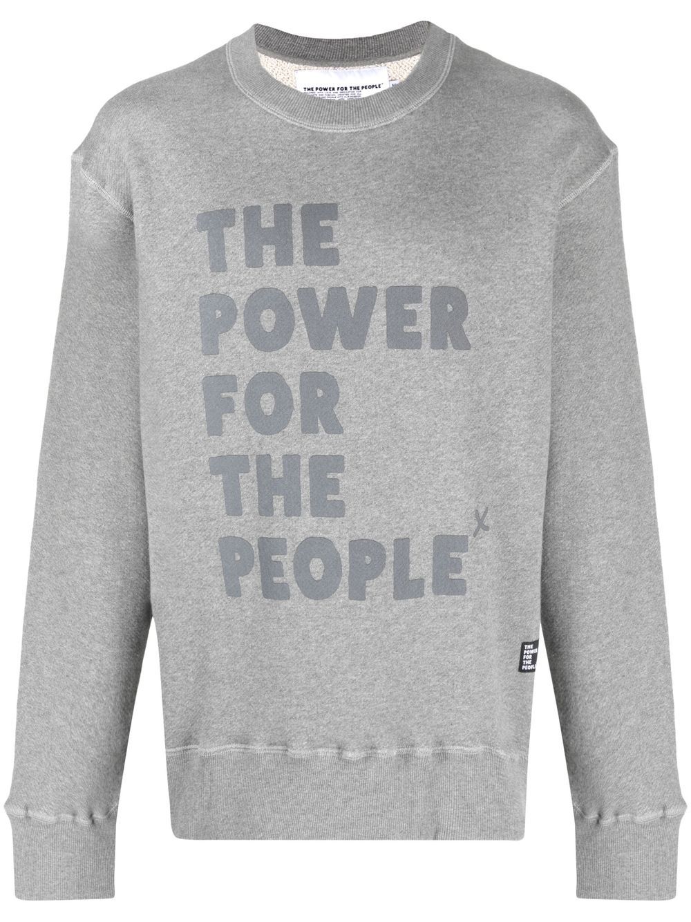 The Power For The People logo印花棉卫衣 - 灰色
