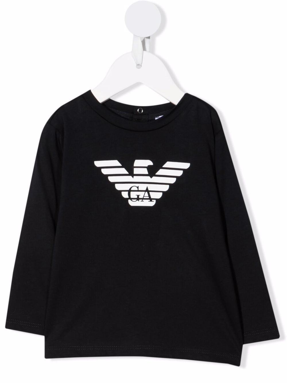 Emporio Armani Kids logo印花T恤 - 蓝色