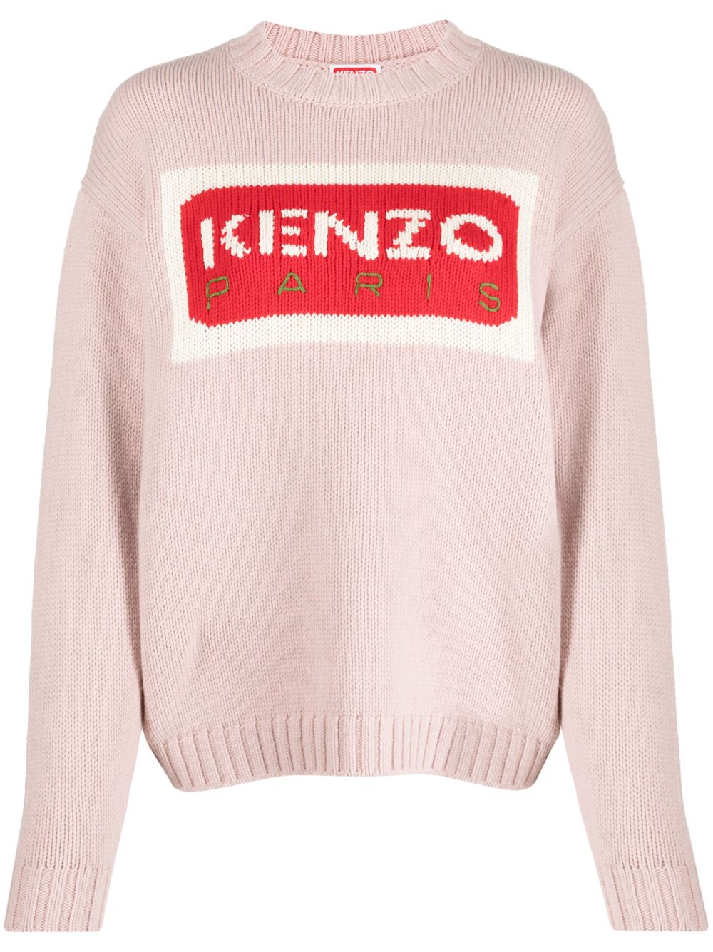 Kenzo Paris logo嵌花毛衣 - 粉色