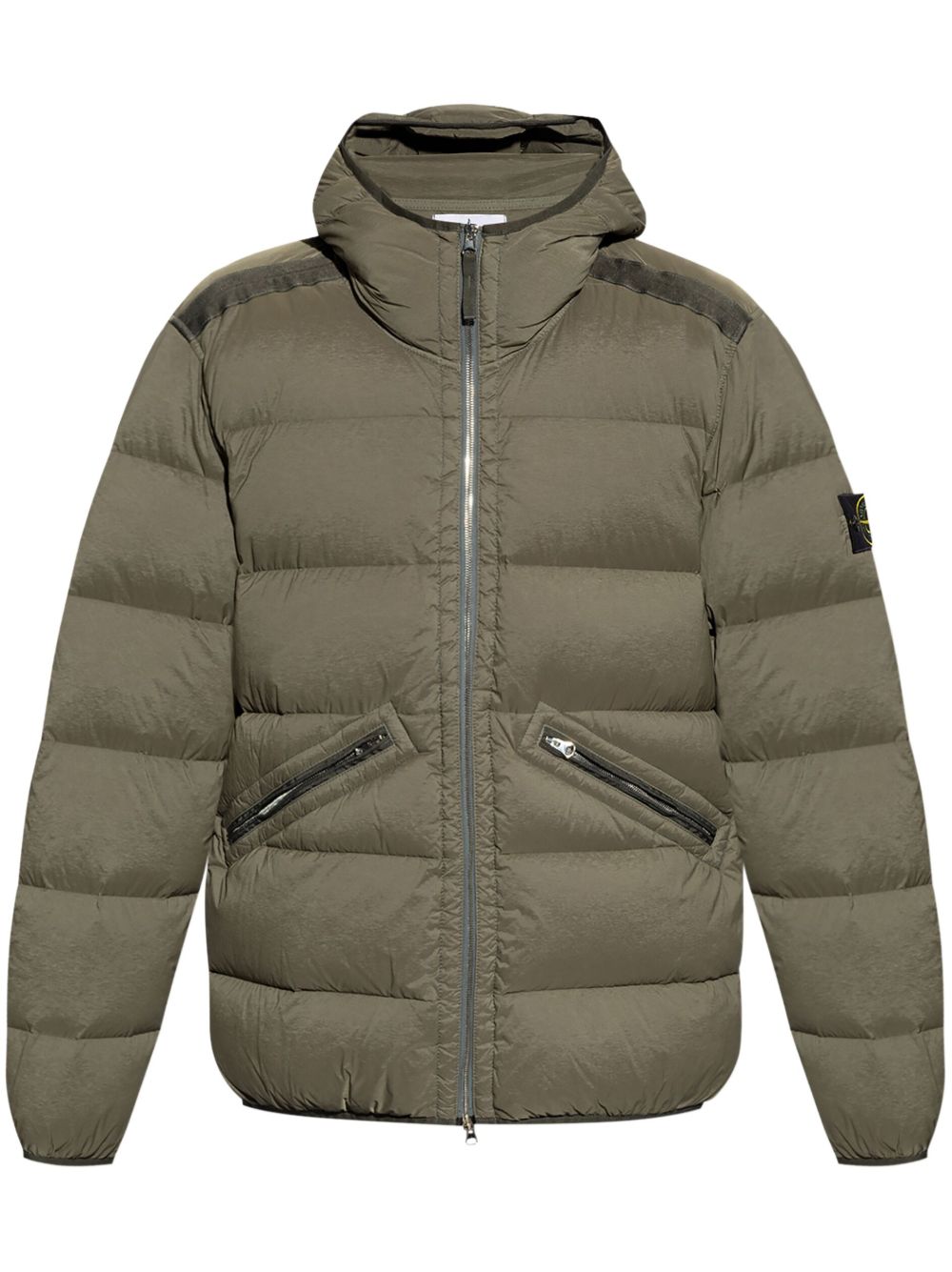 Stone Island 连帽填充夹克 - 绿色