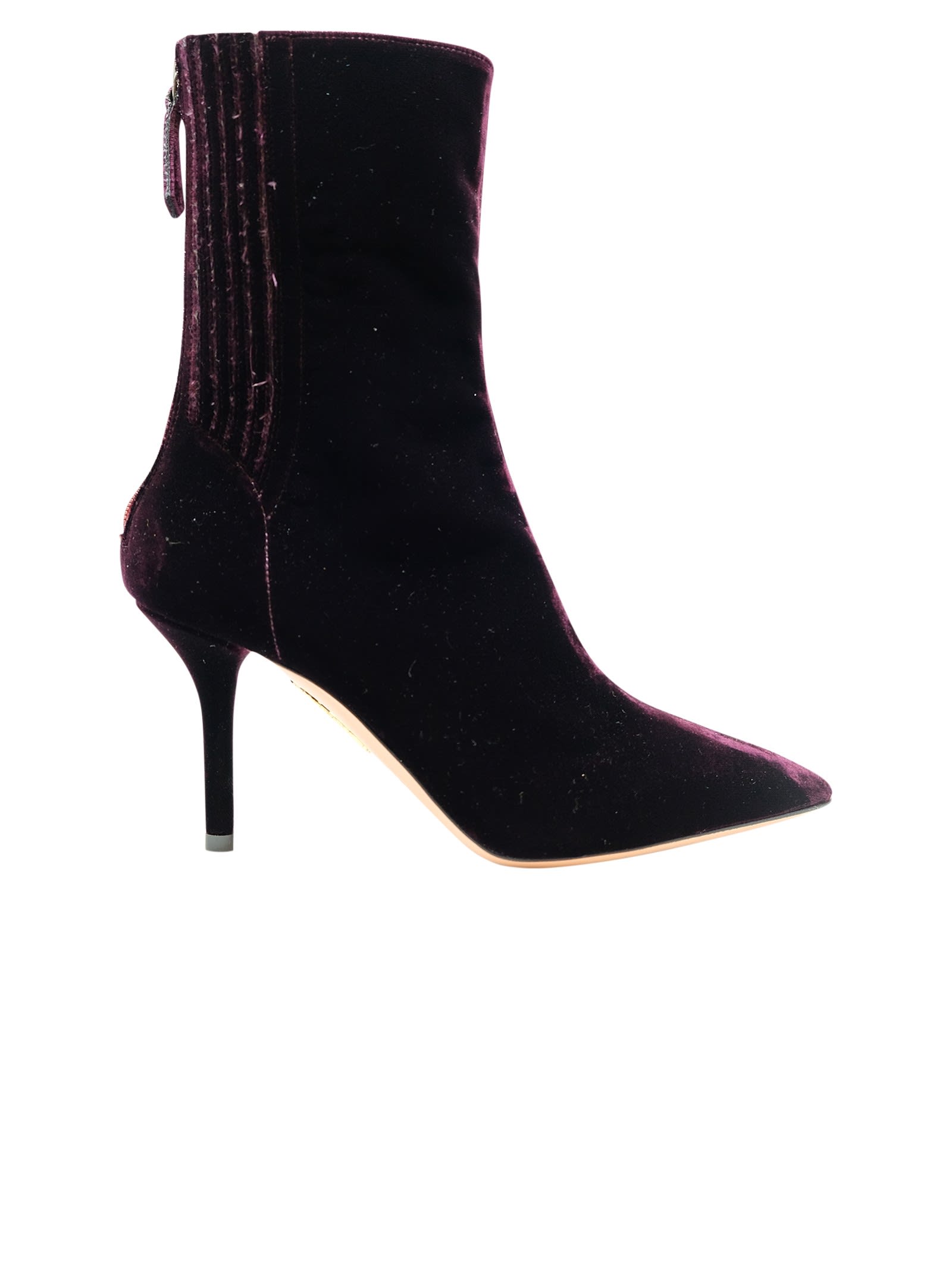 Aquazzuramerlot Velvet Tres St Honore Lined Bootie 85 Boots