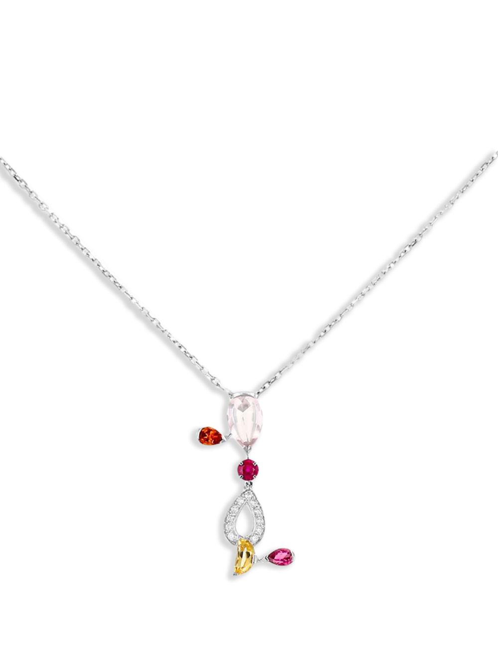 Cartier 18K白金 Meli Melo 多宝石吊饰项链（典藏款） - 银色