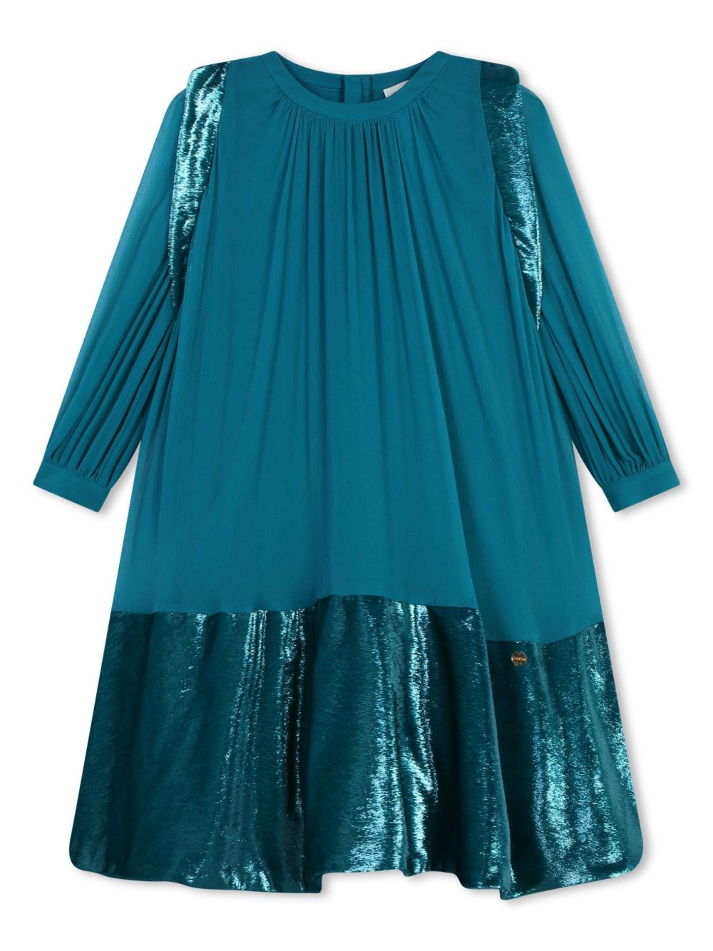 Lanvin Enfant 混纺面料连衣裙 - 蓝色