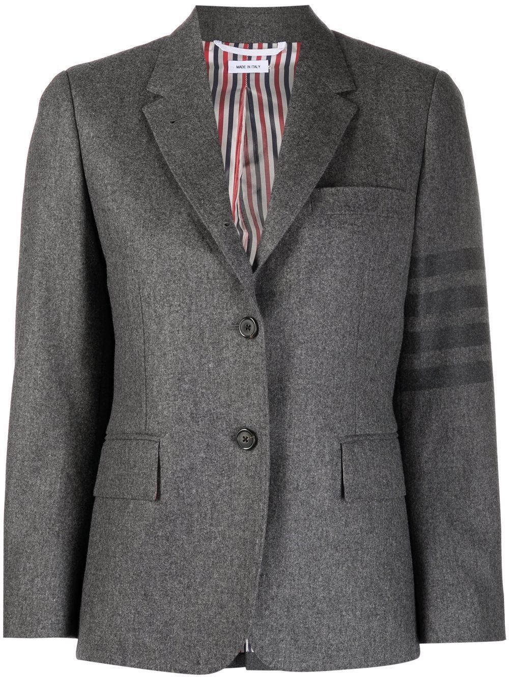 Thom Browne 四条纹短款排扣西装夹克 - 灰色