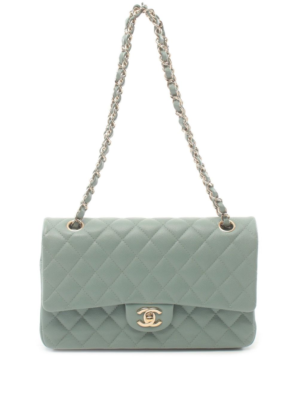 CHANEL Pre-Owned Double Flap 单肩包（2021年典藏款） - 绿色