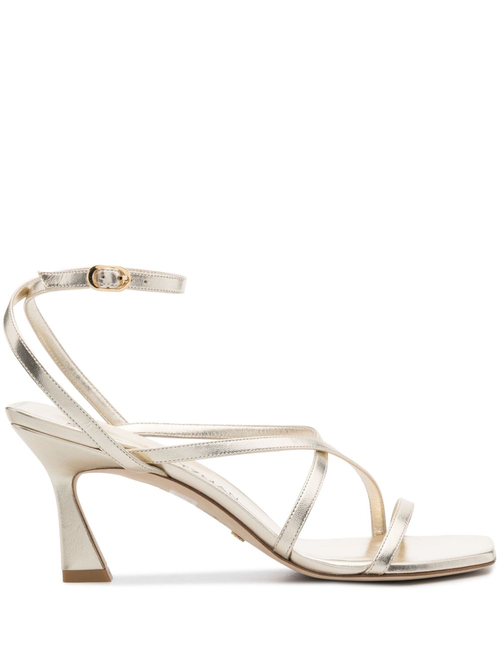 Stuart Weitzman Oasis 高跟皮质凉鞋 - 金色