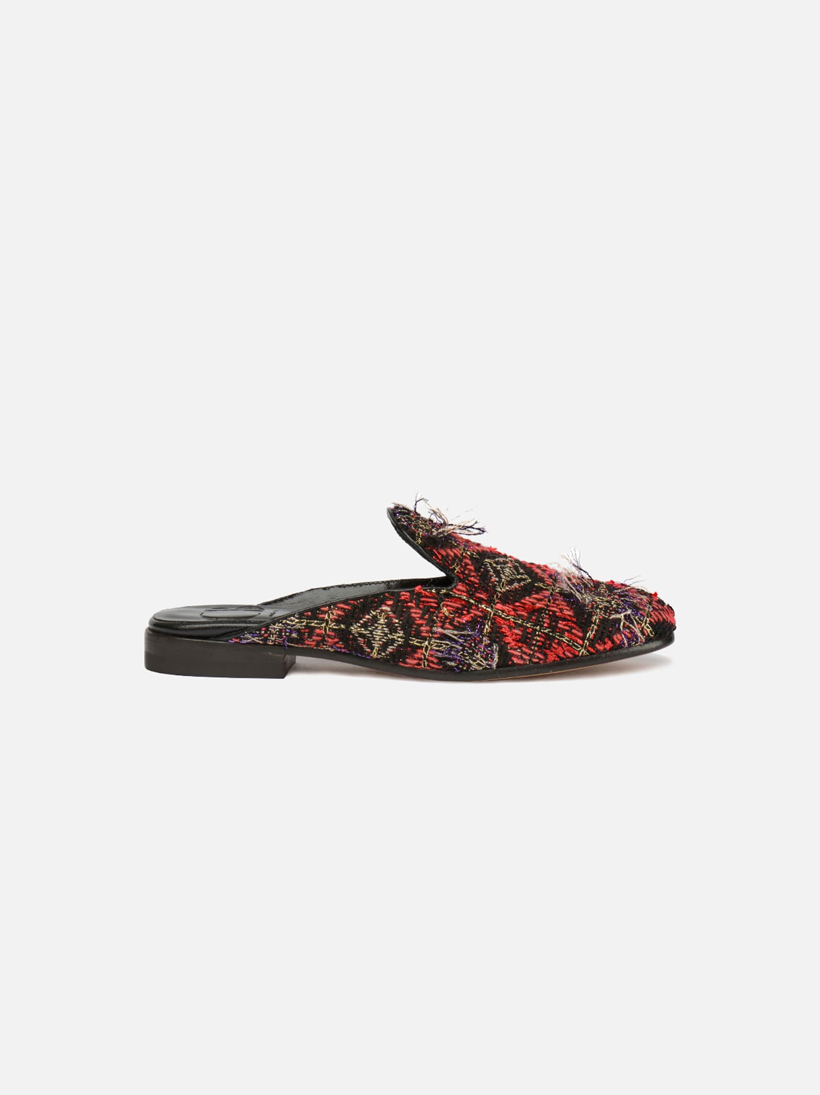 CB Made in Italy Fringed Fabric Flats Ravello