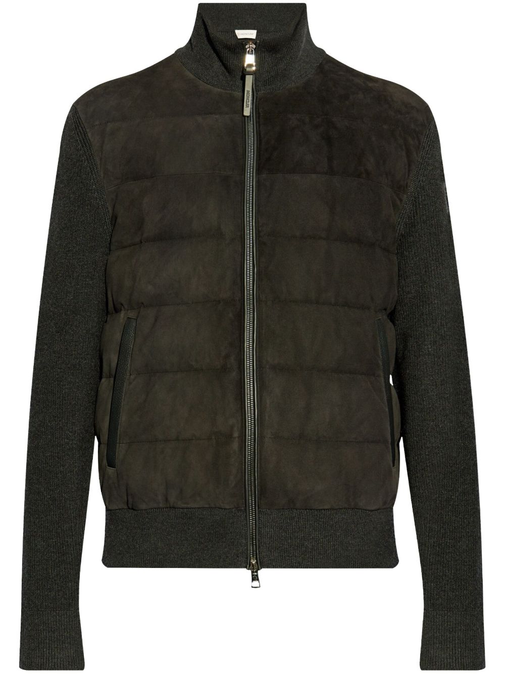 Moncler 拼接开衫 - 灰色