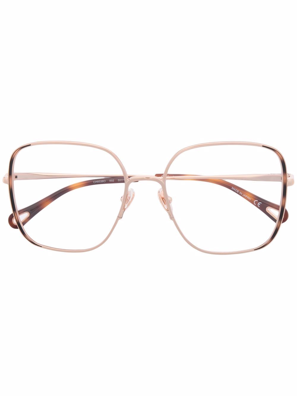 Chloé Eyewear Irene 方形镜框眼镜 - 金色