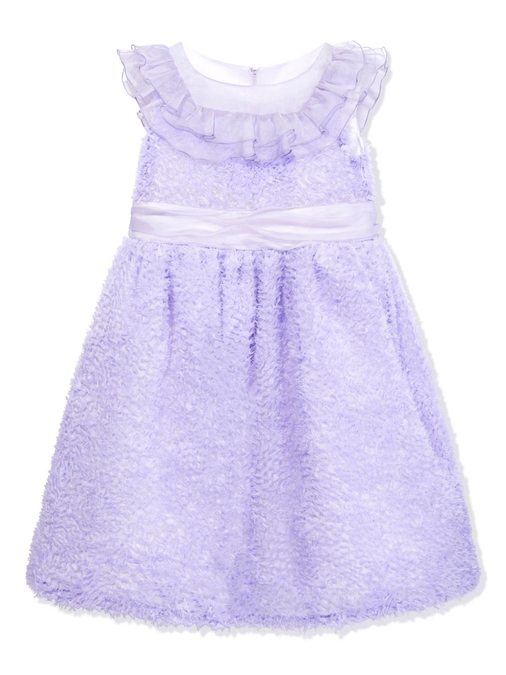 MARCHESA KIDS COUTURE 荷叶边真丝乔其纱连衣裙 - 紫色