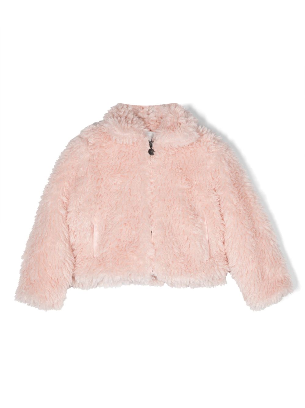 Stella McCartney Kids 拉链人造皮草夹克 - 粉色